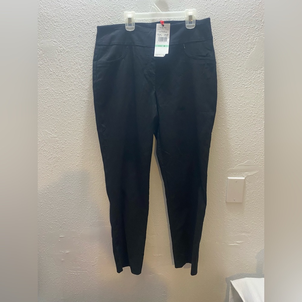 Ruby Rd Pants Women 8 Black New Pull On Straight Leg Stretch Career 47101 RP